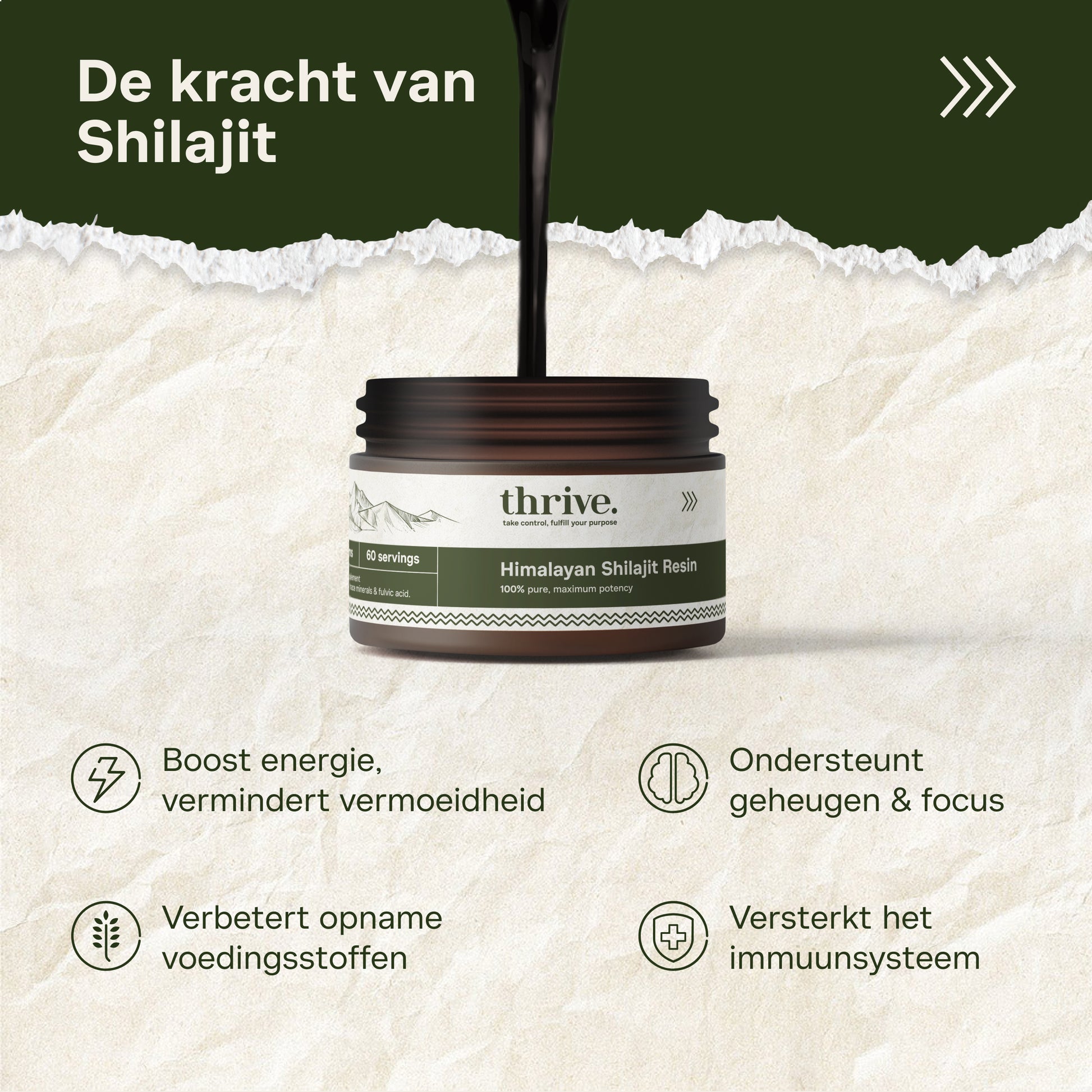 Shilajit Resin  - Shiajit Resin - Testosterone Booster - Fulvinezuur -Thrive Supplements